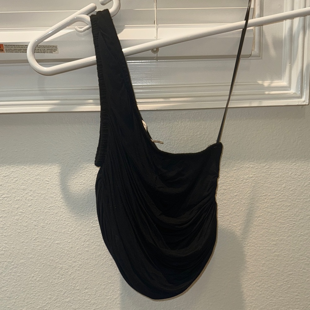 Black Ruched Crop Top